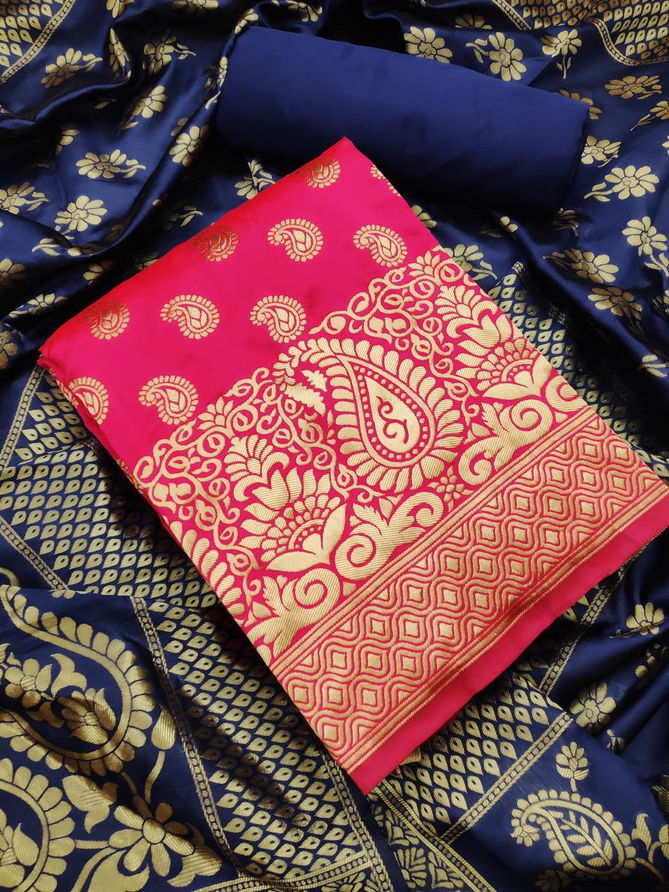 Vt Banarasi Silk Fancy Designer Wear Wholesale Non Catalog Dress Material